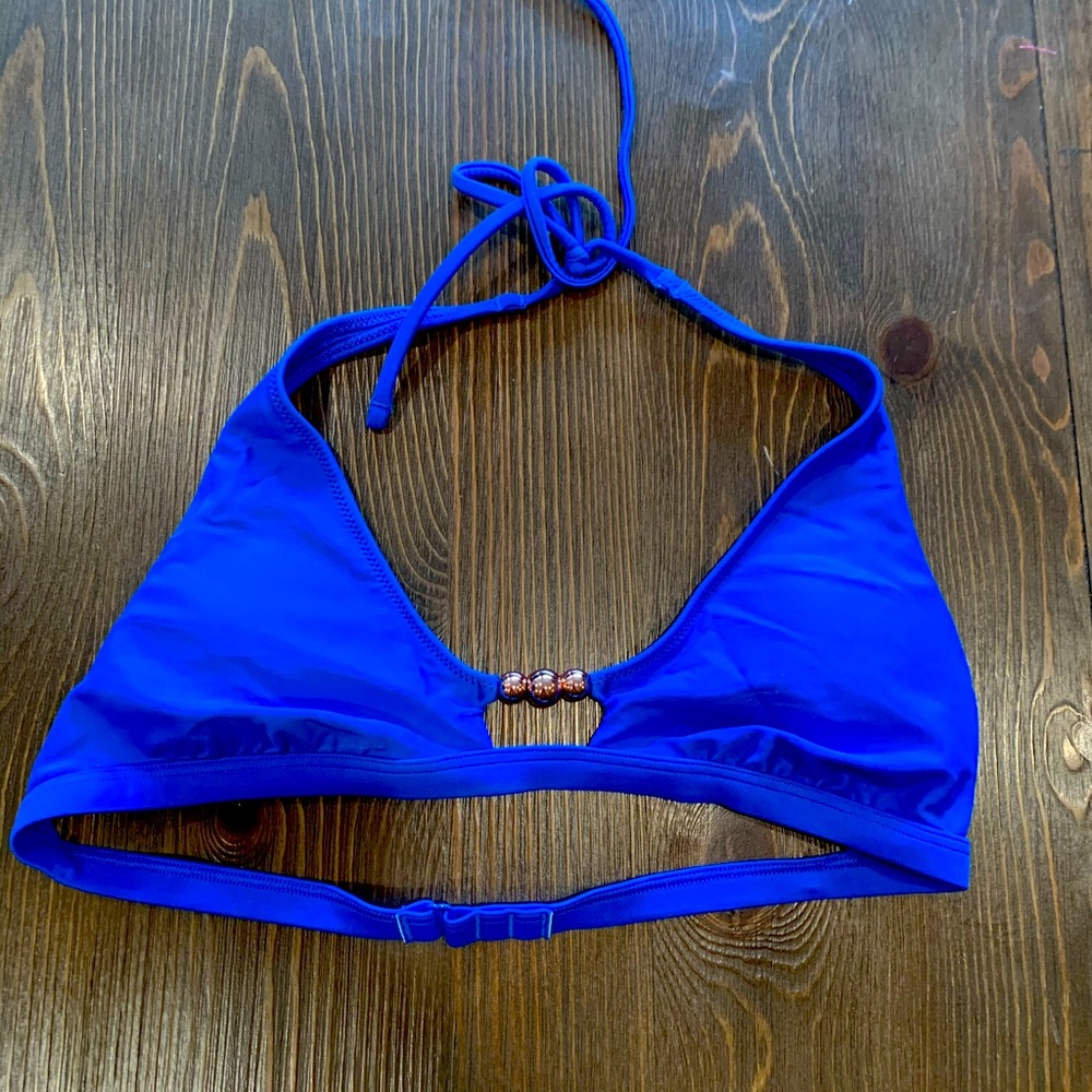 Blue AE Swim top with beads